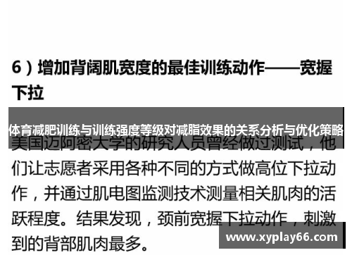 体育减肥训练与训练强度等级对减脂效果的关系分析与优化策略